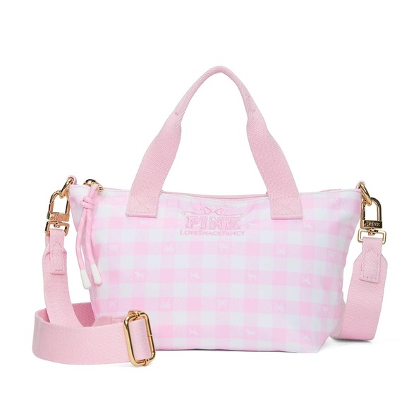 Victoria's Secret PINK x Love Shack x Mini Tote Bag Icon Gingham NWT - Picture 2 of 6